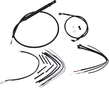 harley-davidson street bob [MARCA BURLY] - Kit completo de cable/línea de manillar de vinilo negro para Ape Hangers