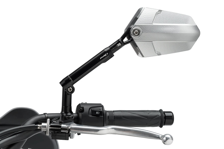 HARLEY-DAVIDSON SPORTSTER S RH 1250 S [2025] - Espejo retrovisor PUIG Explorer izquierdo | Negro / aluminio anodizado | PUIG 014ND