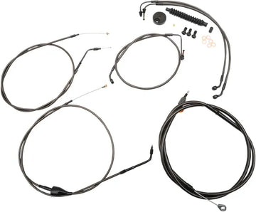 Harley Davidson Flhr [LA CHOPPERS] - Kit de línea de freno/manillar trenzado estándar Midnight
