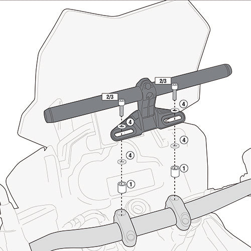 Ducati Monster S2R / S4R / S4RS 800 / 1000 [GIVI] - Montagekit für Smart Bar oder Smart Mount
