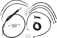 Harley Davidson Fxdrs 114 [LA CHOPPERS] - Kit completo de cable de manillar/línea de freno trenzado de vinilo negro