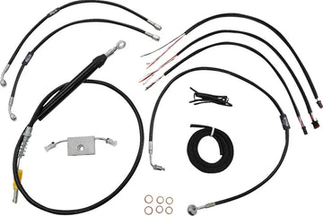 Harley Davidson Fxdrs 114 [LA CHOPPERS] - Kit completo de cable de manillar/línea de freno trenzado de vinilo negro