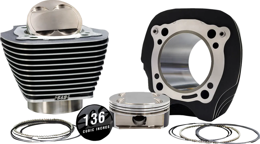 Harley-Davidson FXBB 1923 Softail Street Bob 117 [2025] - 132" Hochverdichtungs- / 136" Big Bore Kit – Oberfläche: Hervorgehobene Lamellen, Black Granite – Merkmal: +8,5 cm³ Kuppelvolumen – Bild 1
