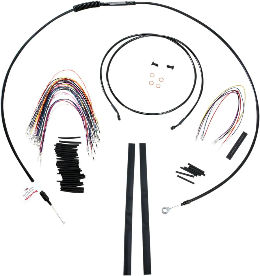 harley davidson flhtc [MARCA BURLY] - Kit completo de cable/línea de manillar de vinilo negro para Ape Hanger
