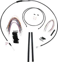 Harley Davidson Flhx [MARCA BURLY] - Juego completo de cables/líneas de manillar de vinilo negro para Ape Hanger