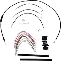 Harley Davidson Flhx [MARCA BURLY] - Juego completo de cables/líneas de manillar de vinilo negro para Ape Hanger