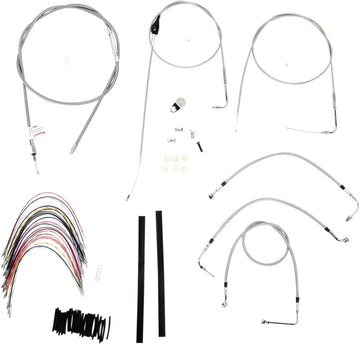 harley davidson flhri [MARCA BURLY] - Kit completo de cable de manillar/línea de freno de acero inoxidable