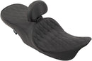 harley davidson touring [ESPECIALIDADES DE ARRASTRE] - Asiento de cuero touring para 2 personas en posición delantera con perfil bajo-2