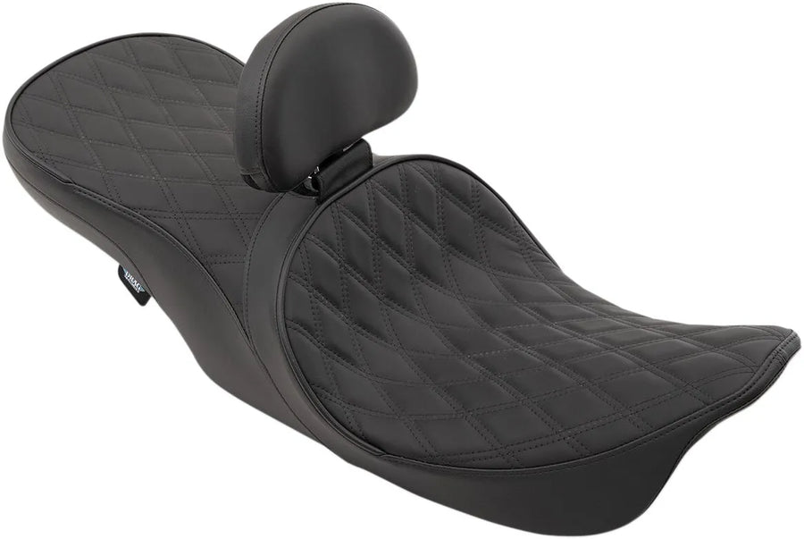 harley davidson touring [ESPECIALIDADES DE ARRASTRE] - Asiento de cuero touring para 2 personas en posición delantera con perfil bajo