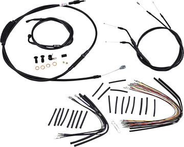 harley davidson fxdwg [MARCA BURLY] - Kit completo de cable/línea de manillar de vinilo negro para Ape Hangers