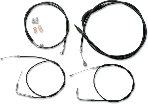 Harley Davidson Fxst [LA CHOPPERS] - Kit de cable de manillar/línea de freno de vinilo negro estándar