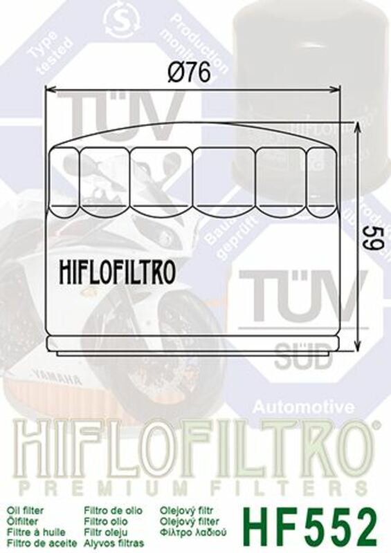 Moto Guzzi 850-T3 California [HIFLOFILTRO] - Vista frontal filtro de aceite