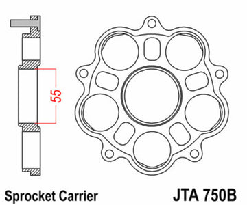 Ducati Hypermotard 796 [JT SPROKETS] - Portapiñón trasero - 5 silentblocks Ducati