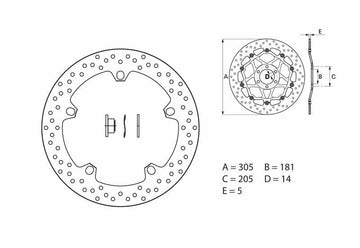 Bmw R 1200 Gs Lc [BREMBO] - Disco de freno rígido redondo Serie Oro