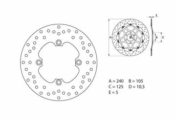Honda Transalp Xl 600 V [BREMBO] - Disco de freno rígido redondo Serie Oro