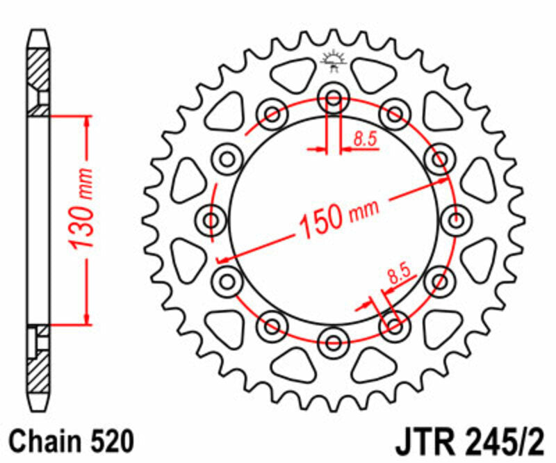 Honda XL 500 R [JT Spockets] - Pinión de acero estándar en la parte posterior