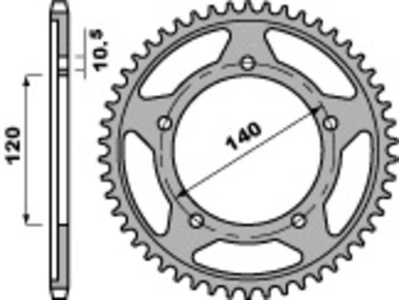 Triumph Bonneville 800 T100 [PBR] - Rueda de la cadena de motocicletas