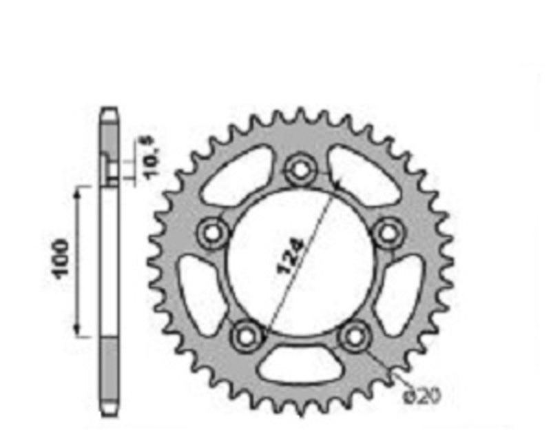 Ducati Monster 821 [PBR] - Piñón reforzado de aluminio - 520