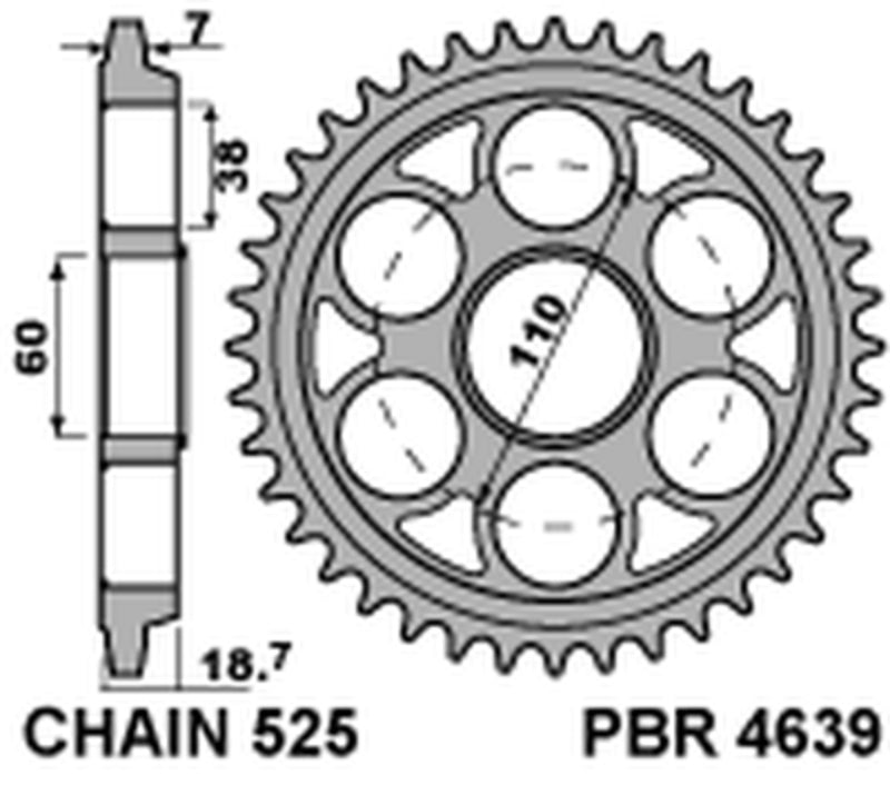 Ducati Monster 1200 [PBR] - Piñón reforzado de aluminio - 525