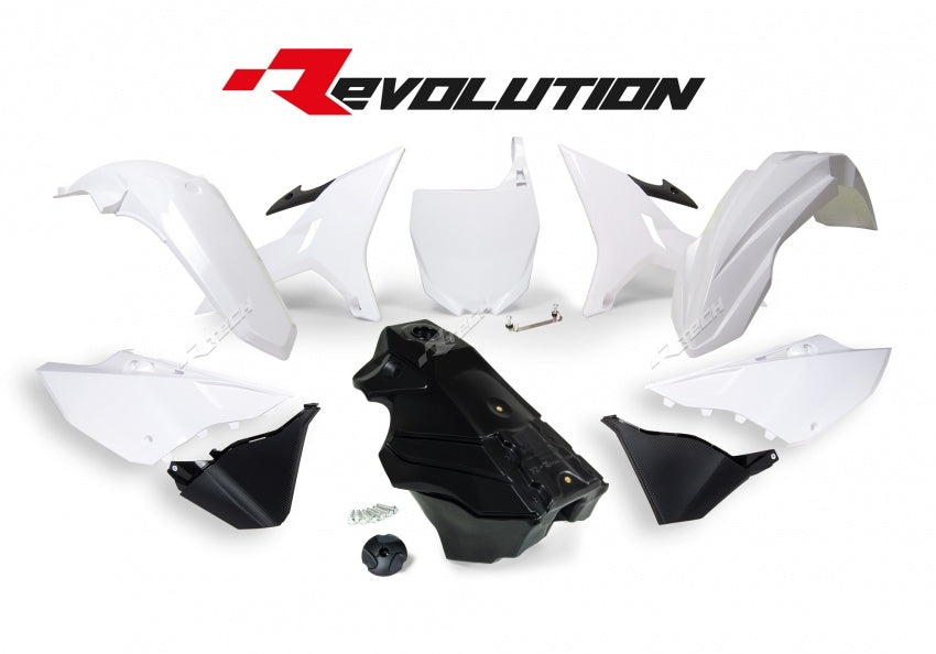Yamaha YZ 125 (CE 16) [2006-2019] - Revolution Plastik-Kit mit Tank Schwarz/Weiß Yamaha YZ125/250