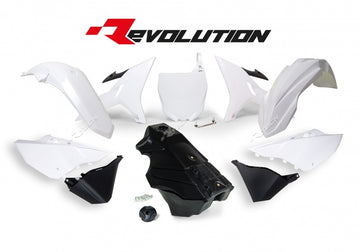 Yamaha YZ 125 (CE 16) [2006-2019] - Revolution Plastik-Kit mit Tank Schwarz/Weiß Yamaha YZ125/250