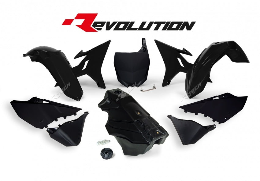 Yamaha YZ 250 (CG 12) [2002] - Plastik-Kit Revolution schwarz inkl. Tank Yamaha YZ125/250