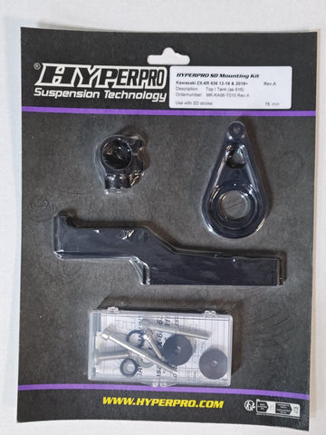 Kawasaki ZX-6 R [HYPERPRO] - Kit de montaje de amortiguador de dirección, negro (MK-KA06-T010-B)