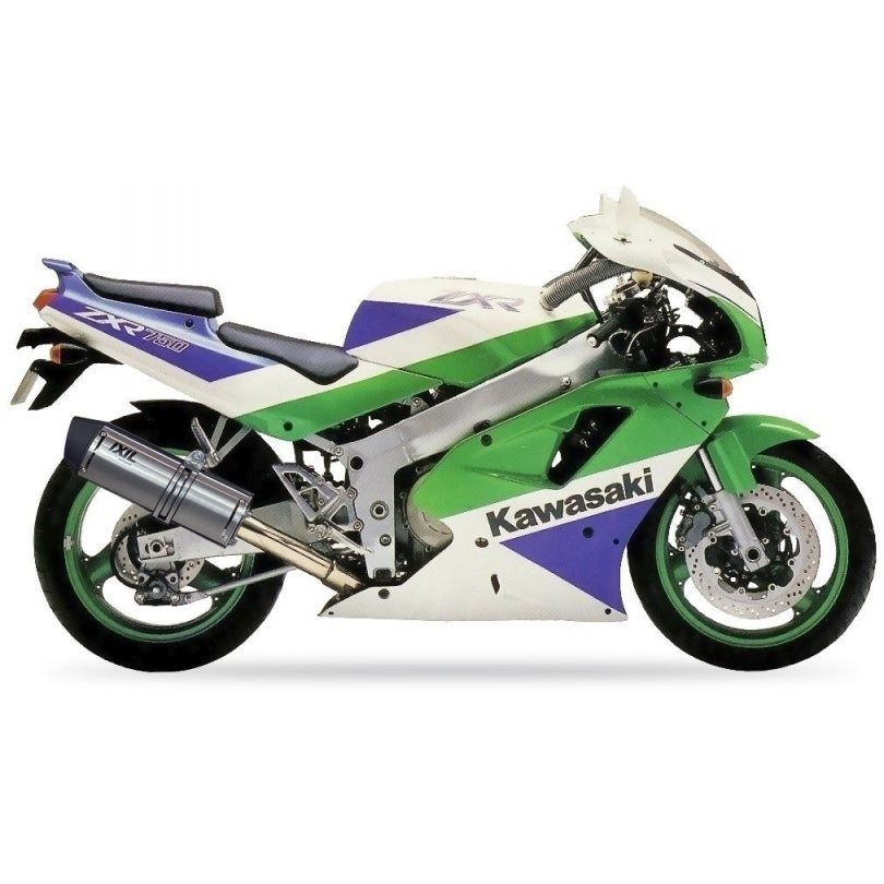 Kawasaki ZXR 750 (ZX 750 L) [1993-1995] - Hexoval Endtopf Edelstahl / Endkappe Edelstahl schwarz - OK7063VSE