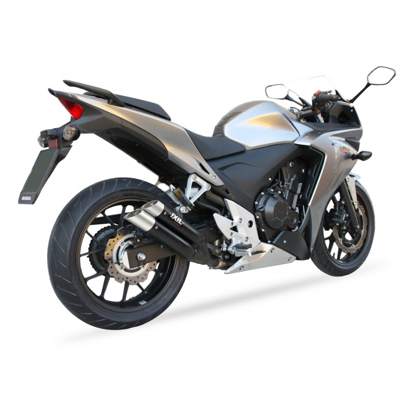 Honda CBR 500 R PC44 [2013-2015] - Hyperlow Endtopf Edelstahl schwarz / Endkappe Aluminium - XH6333XB