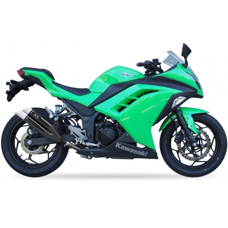 Kawasaki Ninja 300 [IXIL] - Silenciador Hyperlow acero inoxidable negro / tapa final aluminio - XK7336XB