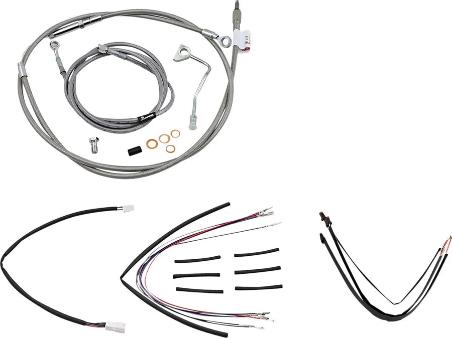 harley davidson flhrxs [MARCA BURLY] - Kit completo de cable de manillar/línea de freno de acero inoxidable