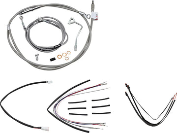 harley davidson flhrxs [MARCA BURLY] - Kit completo de cable de manillar/línea de freno de acero inoxidable