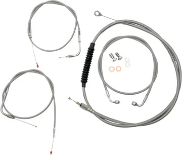 Harley Davidson Flst [LA CHOPPERS] - Kit de línea de freno/cable de manillar cubierto de acero inoxidable estándar
