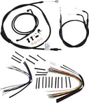 harley davidson flst [MARCA BURLY] - Kit completo de cable/línea de manillar de vinilo negro para Ape Hanger-1