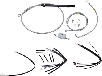 harley davidson flfb [BURLY BRAND] - Kit de cables de manillar y latiguillos de freno para manillares Burly Ape