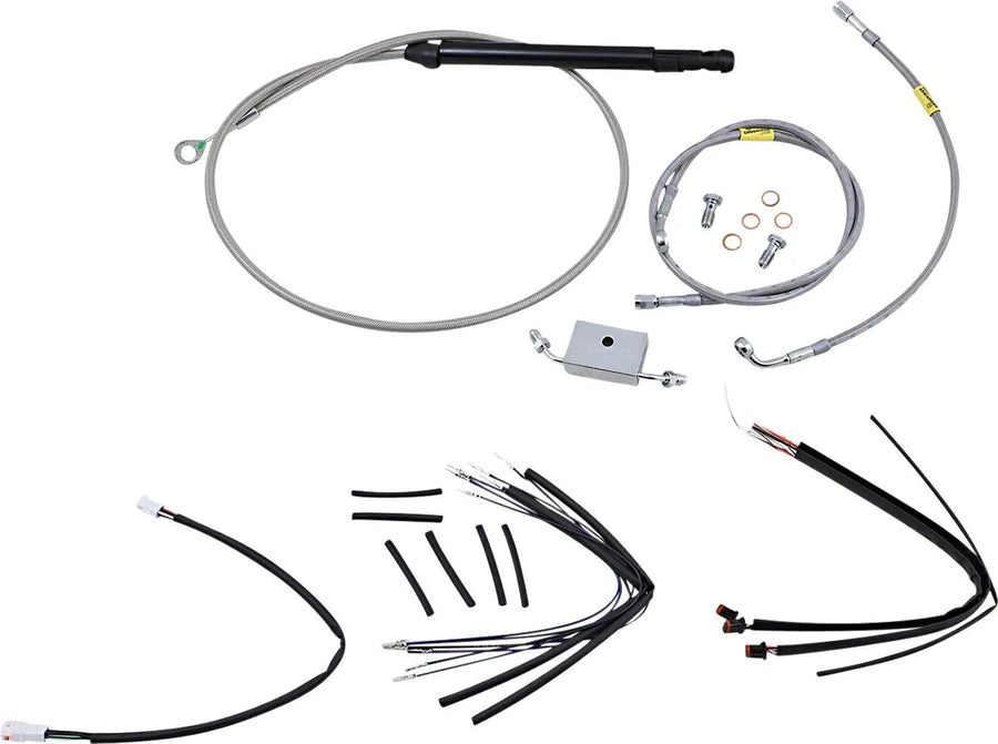 harley davidson flfb [BURLY BRAND] - Kit de cables de manillar y latiguillos de freno para manillares Burly Ape
