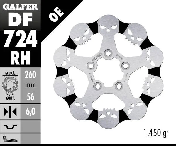 Harley-Davidson XL 883 R Roadster [2009-2010, 2013] - Disco de freno fijo Skull - Imagen 4