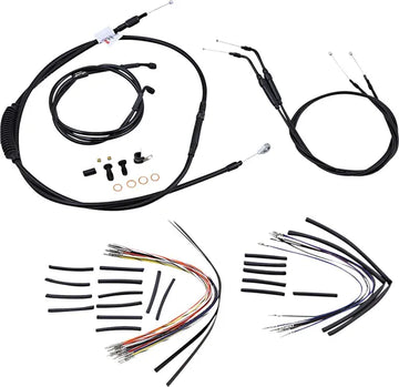 Harley Davidson Fxdwg [MARCA BURLY] - Juego completo de cables/líneas de manillar de vinilo negro para Ape Hanger