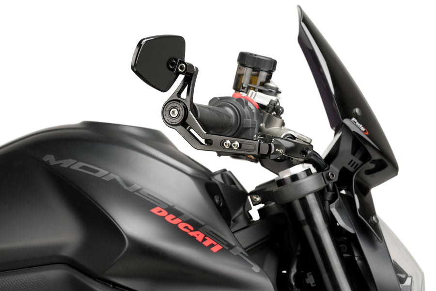 KTM RC 390 [2025] – Protección maneta de freno con espejo retrovisor Pro – Negro