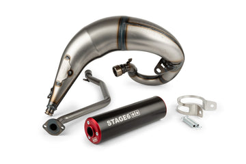 Beta RR Track 50 2T - Escape Streetrace High Mount CNC rojo negro