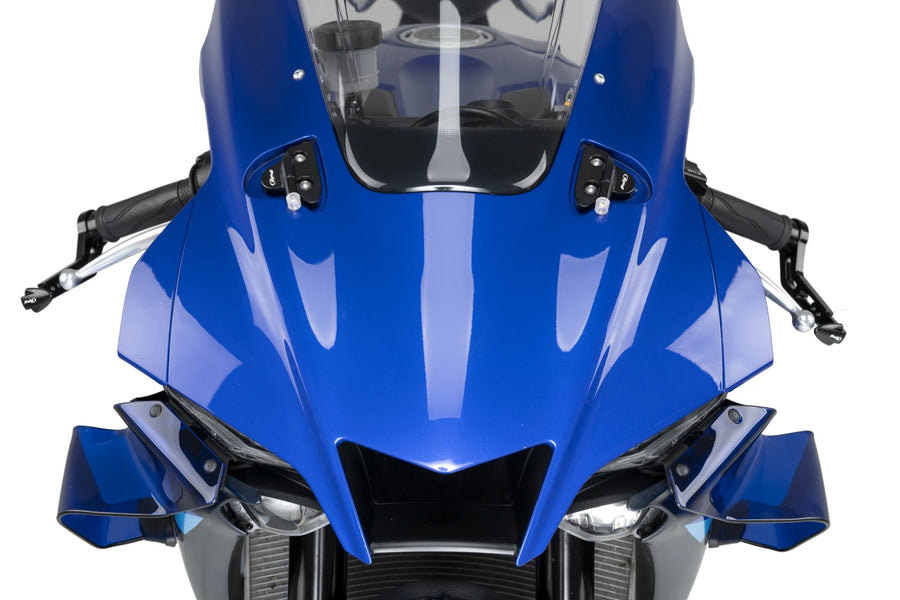 YAMAHA YZF-R1M [2025] – Tapas de espejo retrovisor con juego de indicadores de pestañas – Negro