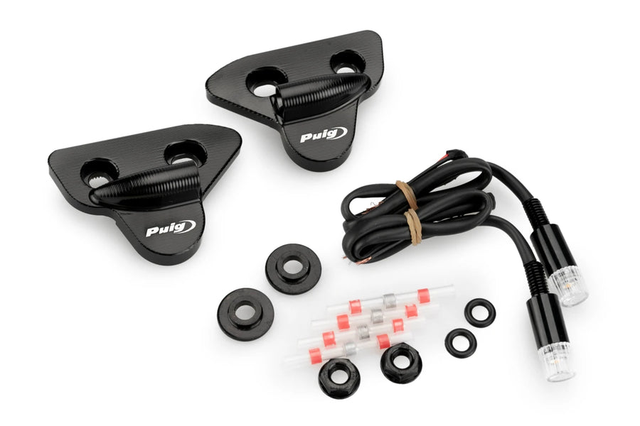 YAMAHA YZF-R1M [2025] – Tapas de espejo retrovisor con juego de indicadores de pestañas – Negro