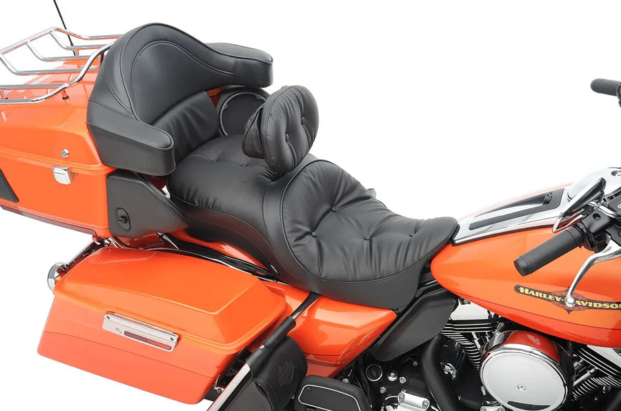 harley davidson touring [ESPECIALIDADES DE ARRASTRE] - Asiento de cuero para 2 personas, compatible con respaldo, touring