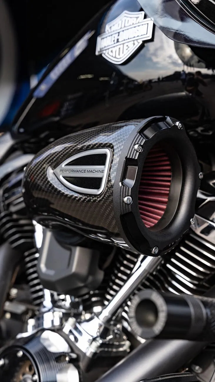 harley davidson touring [PERFORMANCE MACHINE (PM)] - Kit de filtro de aire de fibra de carbono Serie C4