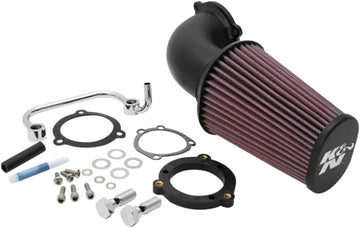 Harley Davidson Sportster 883 Iron XL 883 N [K & N] - Sistema de admisión Aircharger® con kit de tubo de admisión de aluminio doblado con mandril