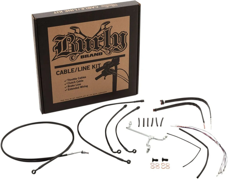 harley davidson flhrxs [MARCA BURLY] - Kit completo de cable de manillar/línea de freno de acero inoxidable