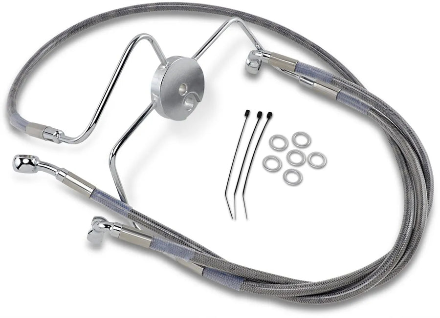 harley davidson flhri [DRAG SPECIALTIES] - Kit de latiguillos de freno de acero inoxidable en versión extendida