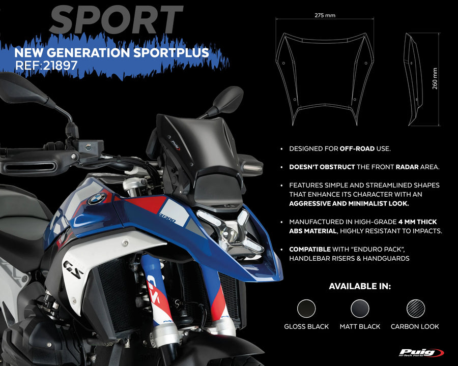 BMW R 1300 GS TROPHY [2025] – cúpula touring – tintada