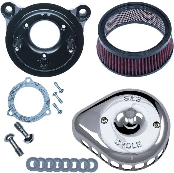 Harley-Davidson FLSTFBS 1800 Fat Boy S [2017] - Mini Teardrop Stealth Luftfilter-Kit – Oberfläche: Silber – Bild 2