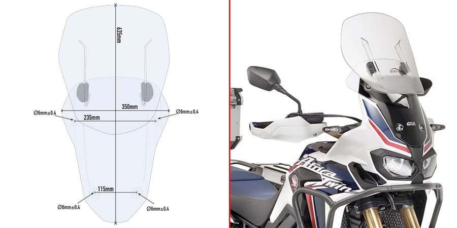 HONDA CRF 1000 L AFRICA TW [2016-2017] - Cúpula específica corredera